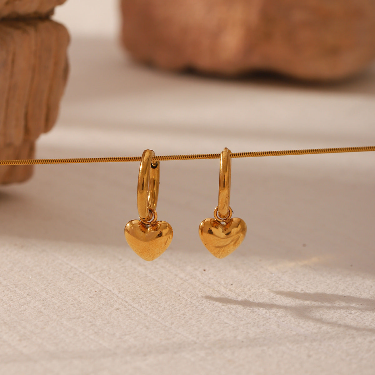 Wholesale  Love Pendant Stainless Steel Earrings Light Luxury Minimalist All-match Color-free Loop Earrings