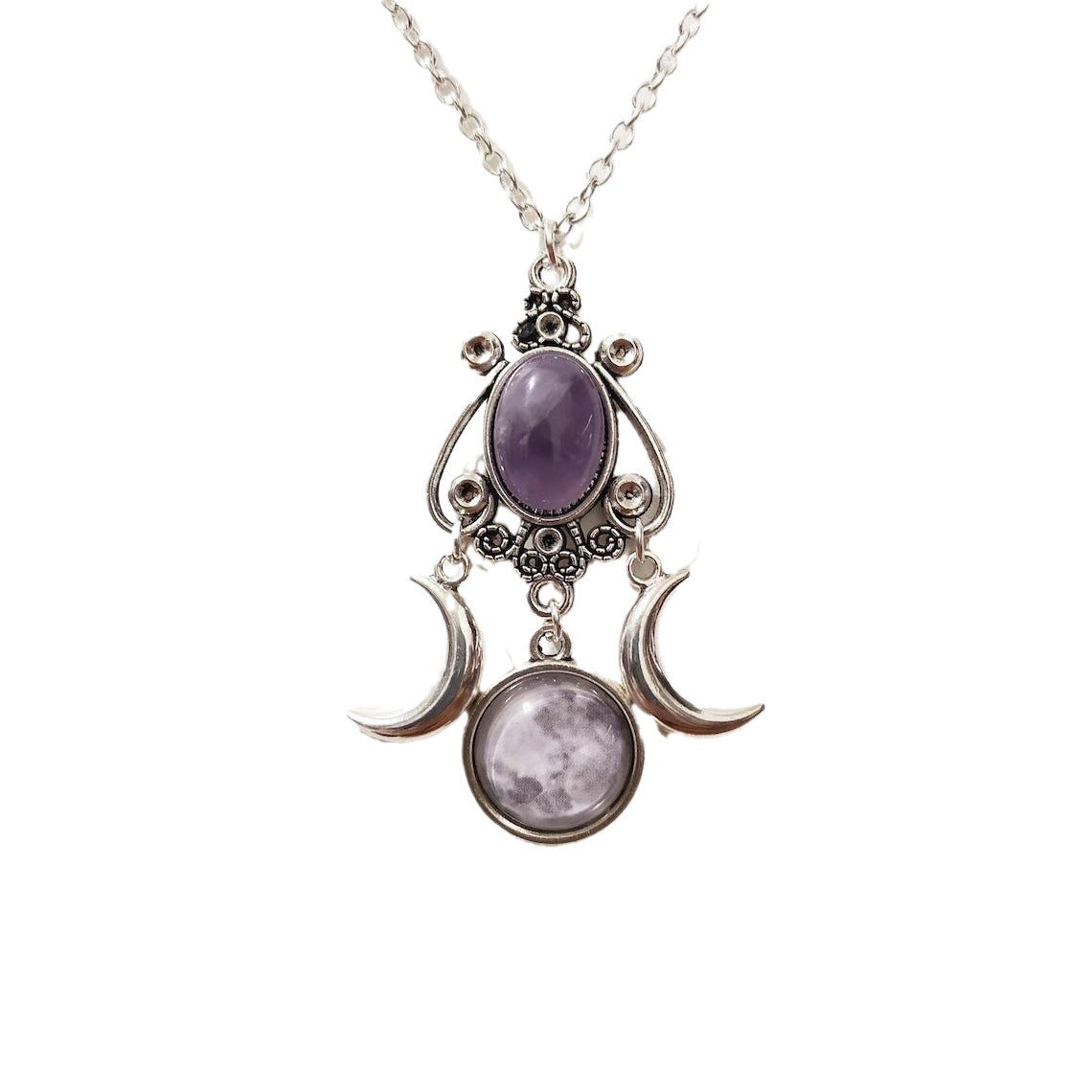 Wholesale Moon Necklace Amethyst Vintage Alloy Necklaces ACC-NE-AnMing001