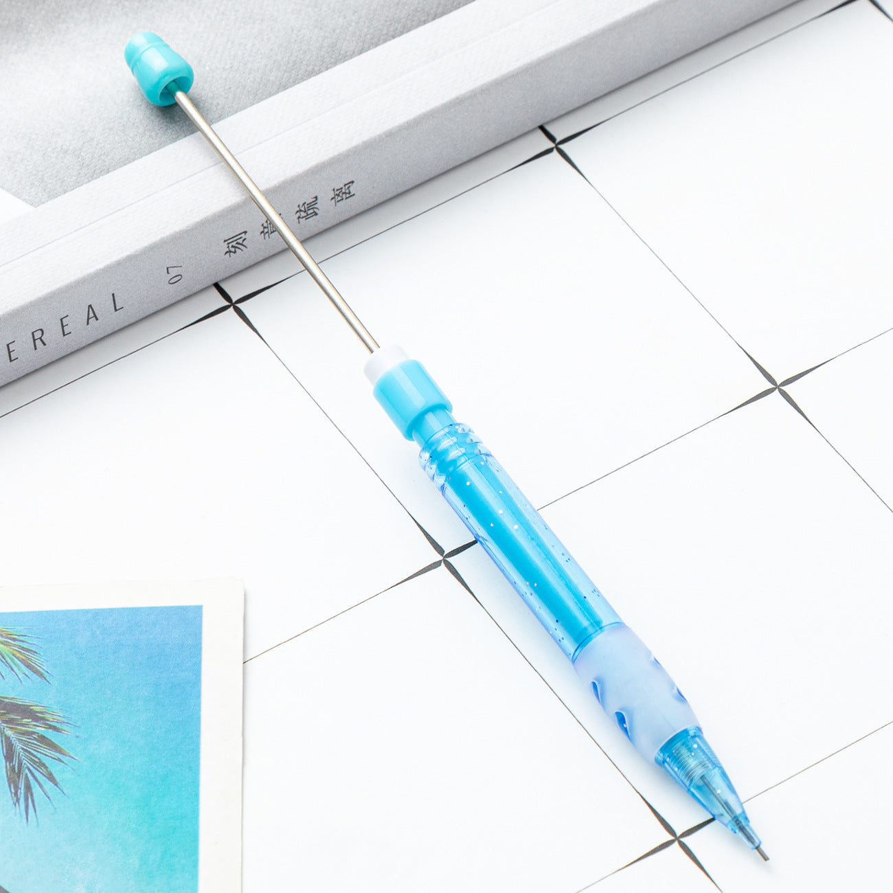 Wholesale Beadable Pencil 0.5mm Automatic Pencil DIY Beaded Plastic Pen ACC-PN-JinBN017