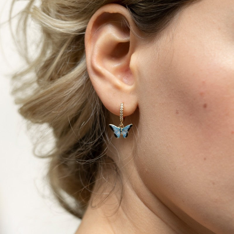 Wholesale Butterfly Necklace Pearl Round Bead Clip Bead Buckle Chain Gradient Pendant Necklaces Titanium Steel Necklace ACC-NE-JP011