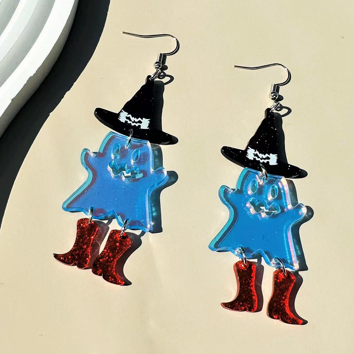 Wholesale Halloween Earrings Pumpkin Skull Spider Earrings