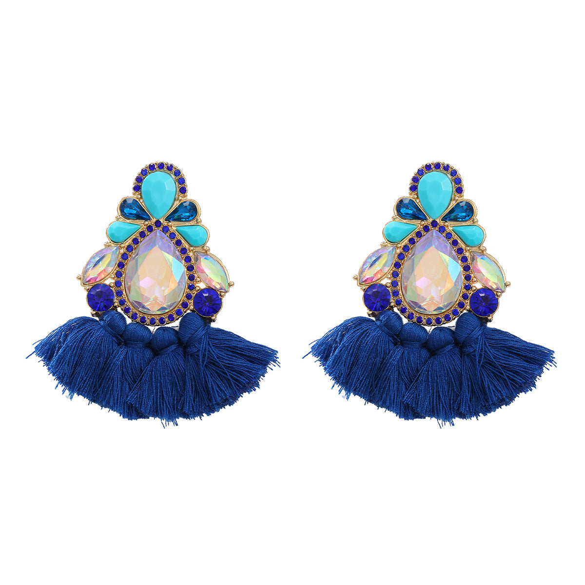 Wholesale Colored Diamond Earrings Tassel Earrings Bohemian ACC-ES-JL032