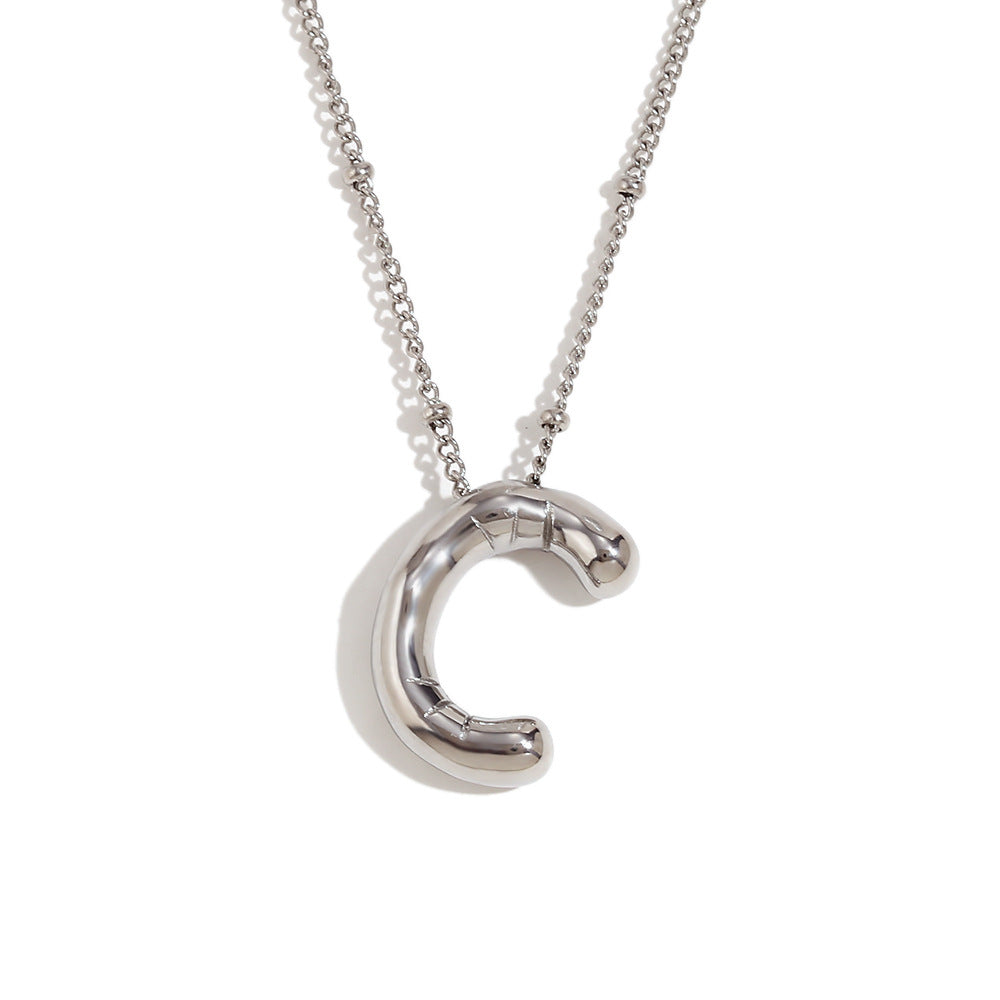 Wholesale Stainless Steel Plated 18K Gold Lettered Pendant Necklace ACC-NE-Mengj002