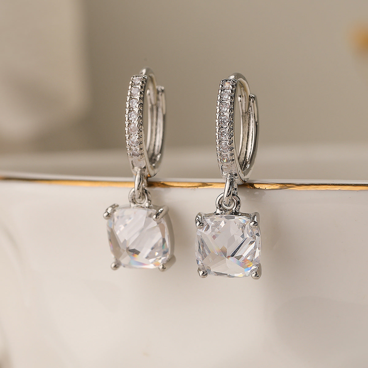 Wholesale High-grade Copper Plated Real Gold Zircon Earrings ACC-ES-AG003