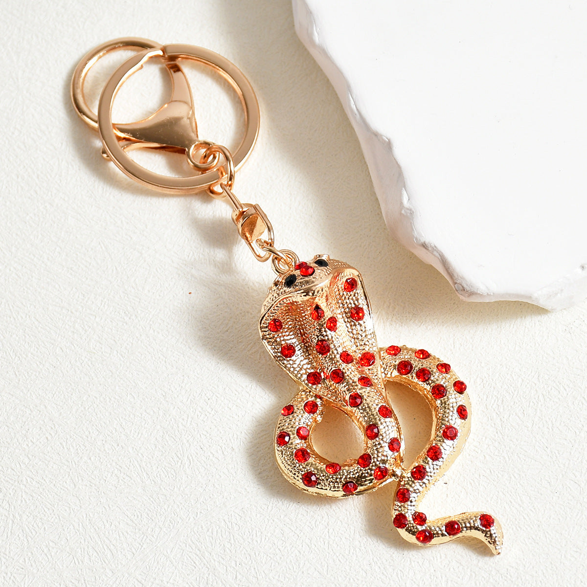 Wholesale Retro Zodiac Diamond Snake Car Pendant Creative Colorful Snake Keychain