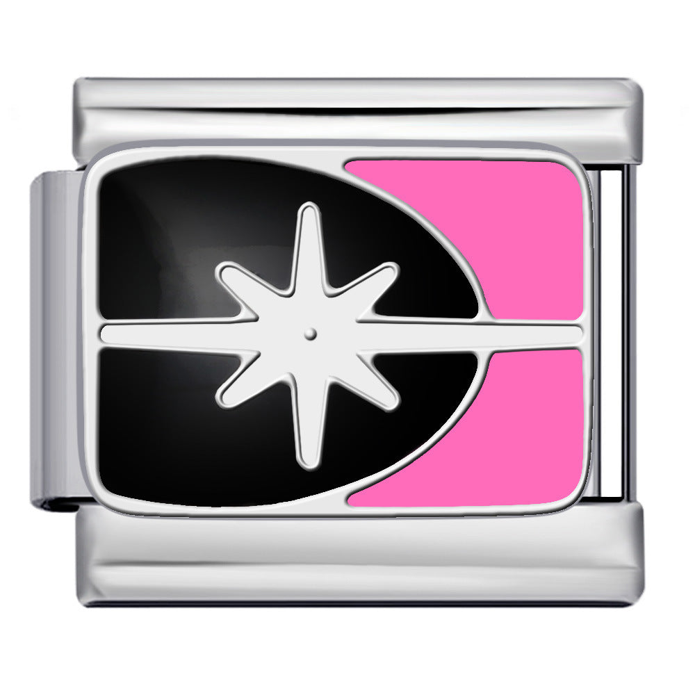 Wholesale Italian modular  titanium steel drip welding pattern DIY bracelet