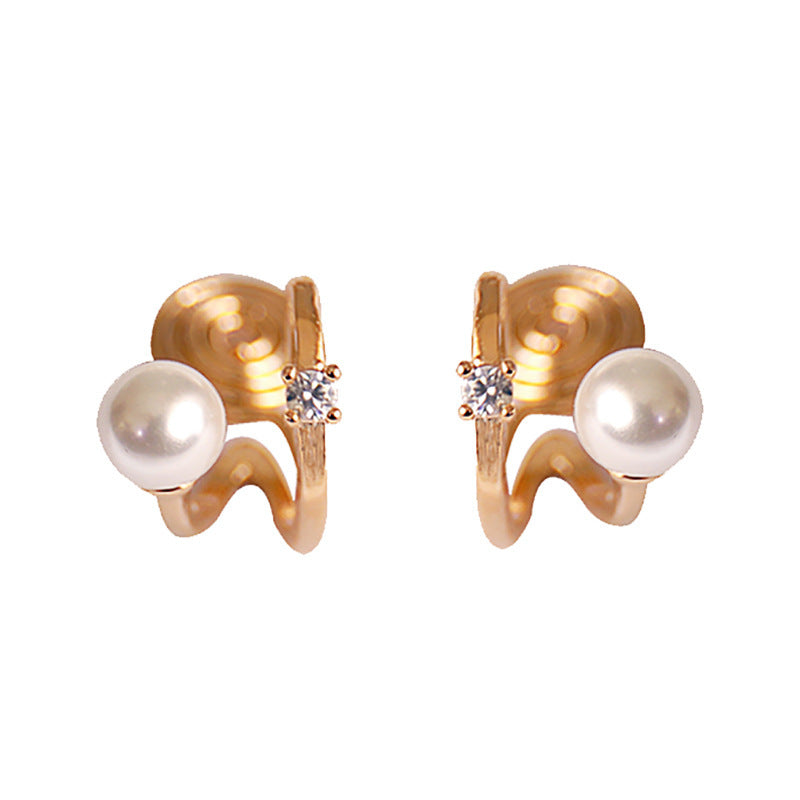 Wholesale Chic Fake Pearl Mosquit Repellent Clip On Earrings Double Layer Boutique Resale