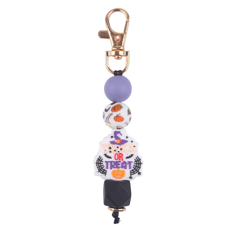 Wholesale Cartoon Halloween Silicone Beaded Keychain ACC-KC-GuangTian086