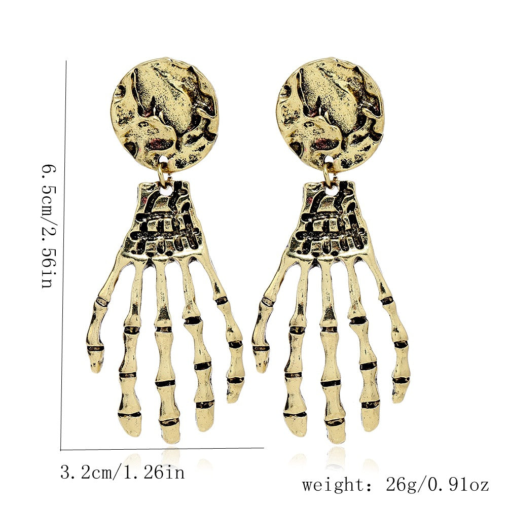 Wholesale Alloy Electroplated Skull Tassel Earrings Gothic Punk  Jewelry Accessory Gift