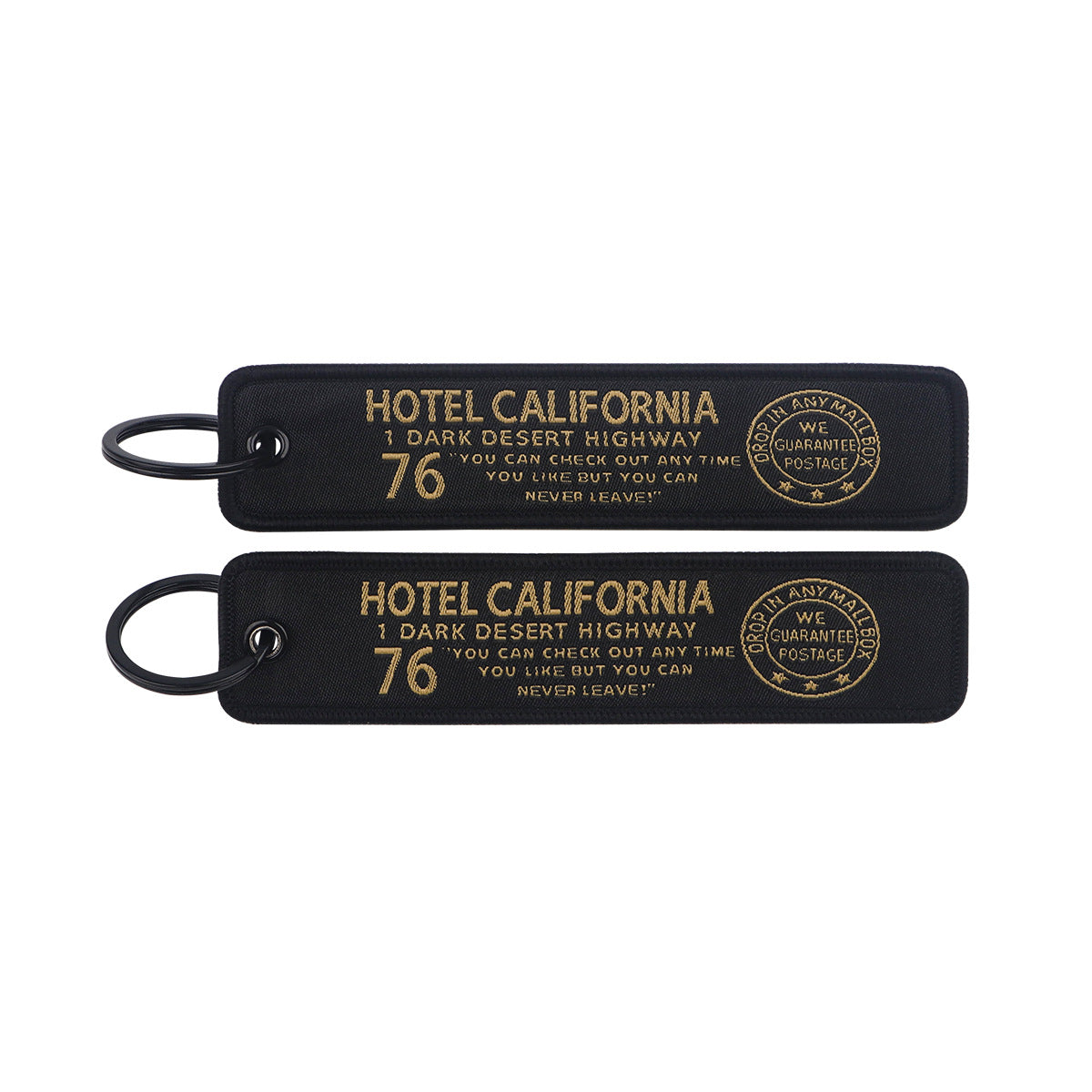 Wholesale famous quotes woven tag English letters keychain