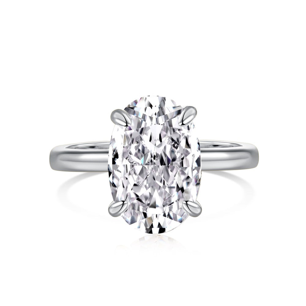 Wholesale 925 Sterling Silver Zircon Ring Women S Oval Radiant Cut High Carbon Diamond Look Jewelry Accessory Everyday Wear