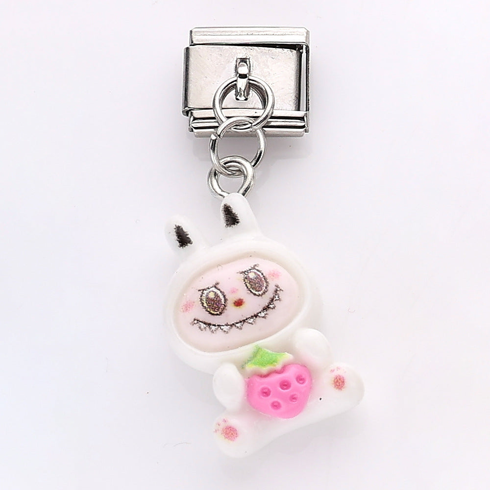 Wholesale 10pcs Italian Charm Bracelet 9mm DIY Splicing Cute Cartoon Stainless Steel Composable Bracelet ACCVIP