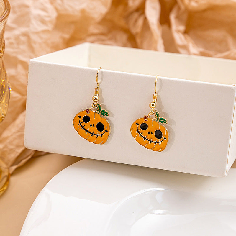 Wholesale Halloween Bat Pumpkin Alloy Earrings ACC-ES-MDD024