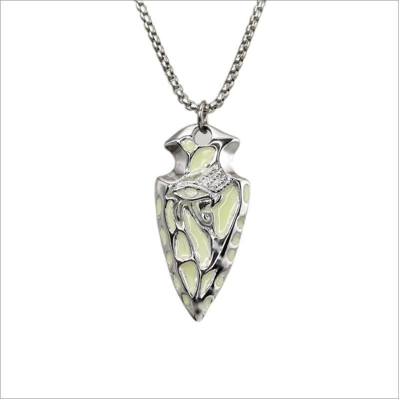 Wholesale Titanium steel chain vintage Viking triangle luminous shield Eye of Horus men' s pendant