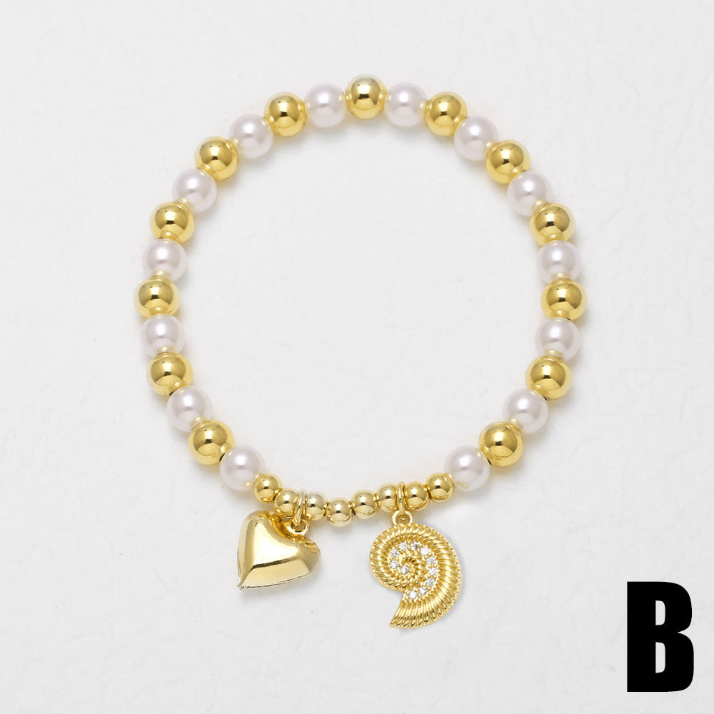 Wholesale Copper Heart Starfish Bracelet