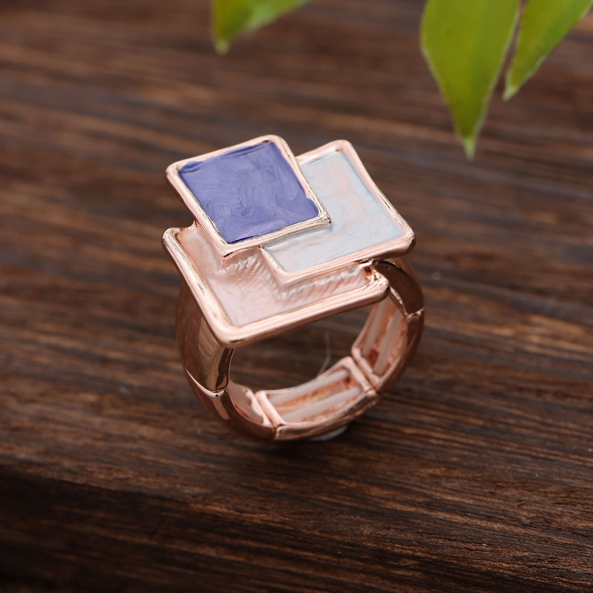 Wholesale  irregular square stitching alloy ring