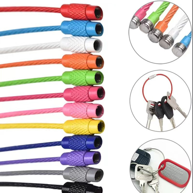 Wholesale 10pcs Color Paint Wire Ring DIY Keychain Accessories Bulk Keychains ACC-KC-HeYuan001