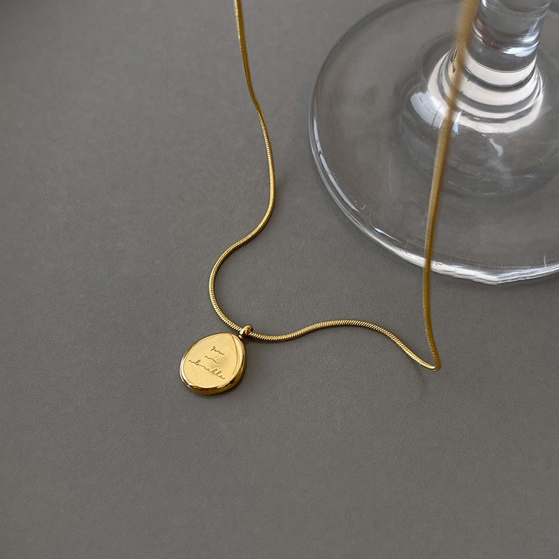 Wholesale Real Gold Plated Zircon Letter Necklace ACCVIP-NE-KJ001