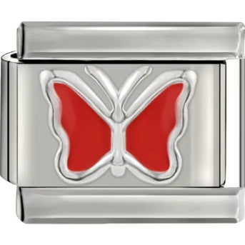 Wholesale Italian Charm Bracelet 9mm DIY Splicing Removable Purple Blue Butterfly Stainless Steel Composable Bracelet