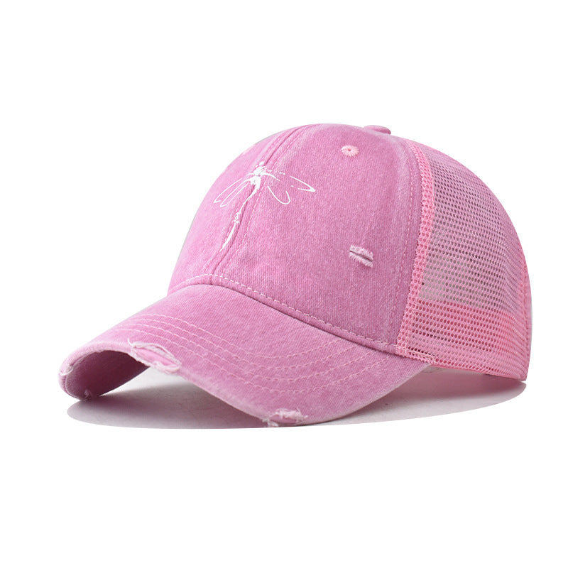 Wholesale Chic Butterfly Navy Blue Baseball Cap Adjustable Sun Protection Summer Resale
