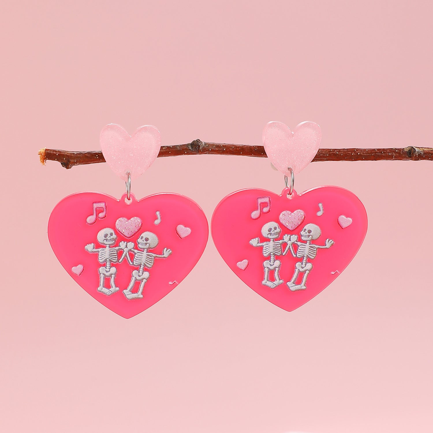Wholesale Casual Acrylic Heart Skull Earrings  Pumpkin Design Party Jewelry Accessory Boutique Resale