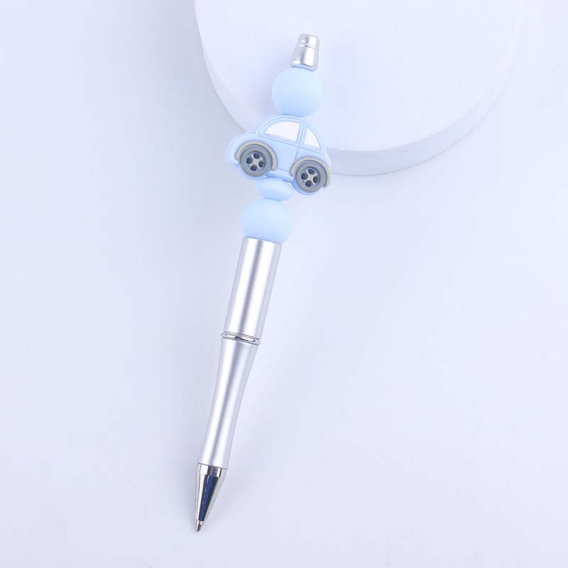 Wholesale  creative handmade cartoon car silicone color plastic beaded pen
