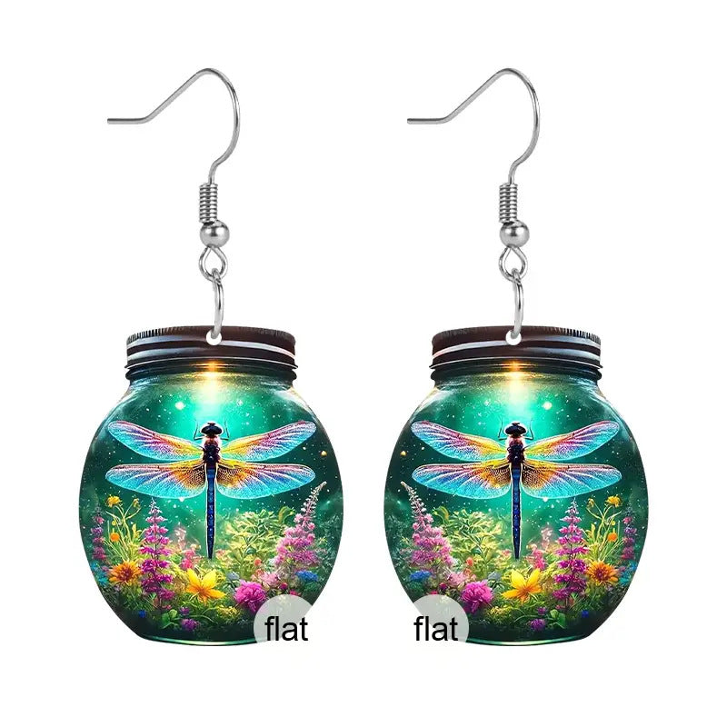 Wholesale Arrival Mysterious Dragonfly Honeypot Acrylic Earrings