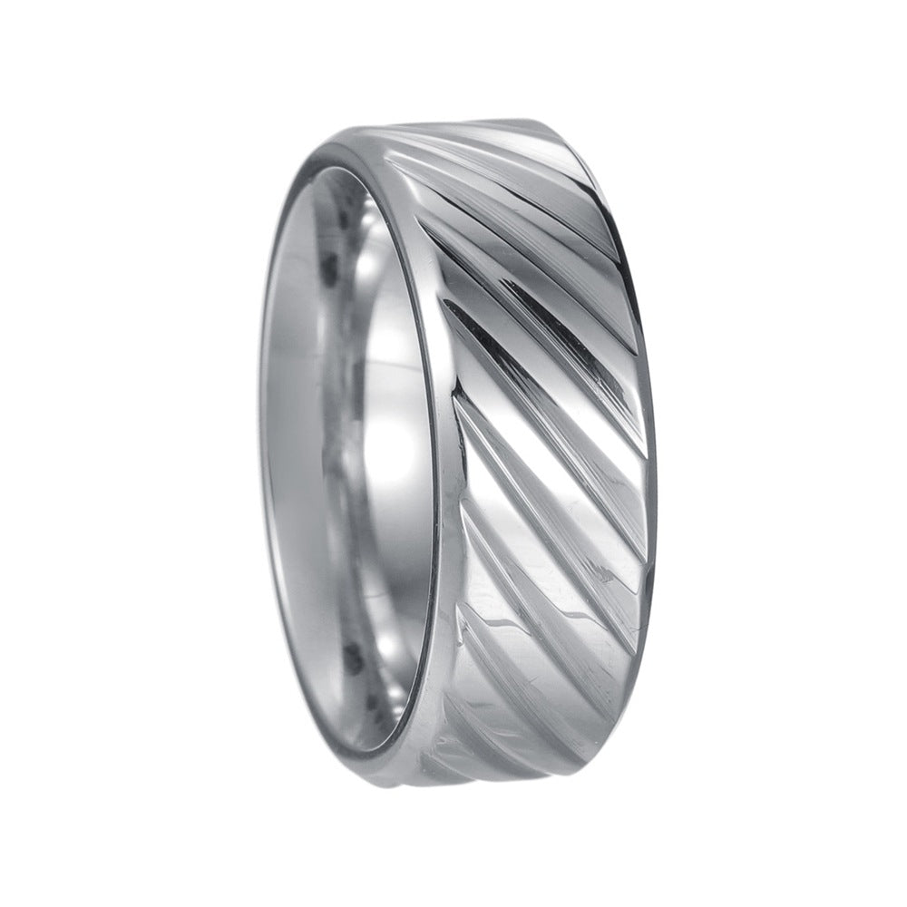 Wholesale titanium steel men's twill  ring