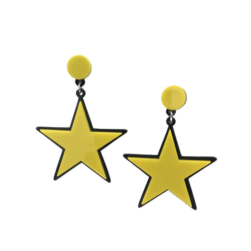 Wholesale Summer Five-pointed Star Earrings Exaggerated Acrylic Earrings ACC-ES-FX051
