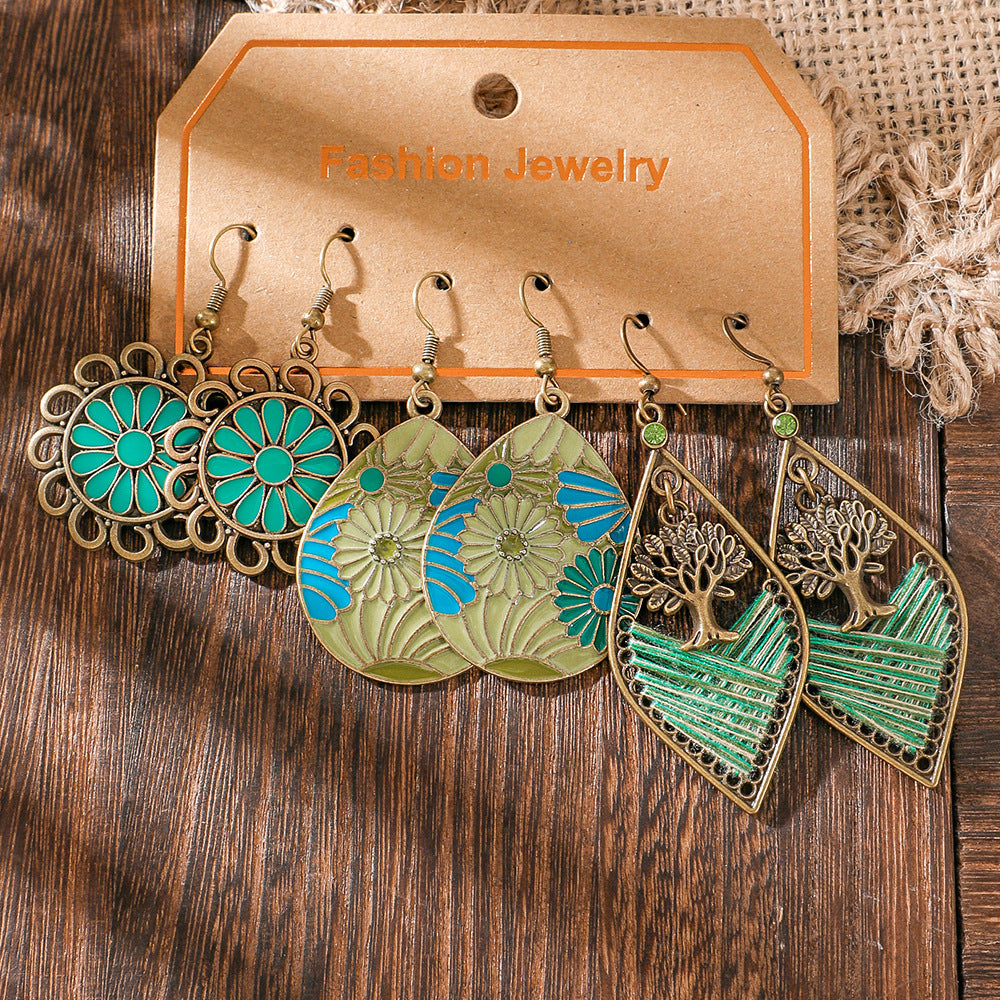Wholesale Bohemian Colorful Tassel Earring Set Retro Ethnic Party Wear Fashion Accessory