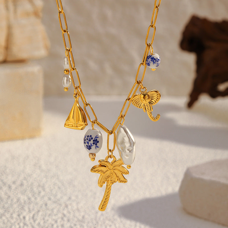 Wholesale Ocean Style Series Stainless Steel Necklace