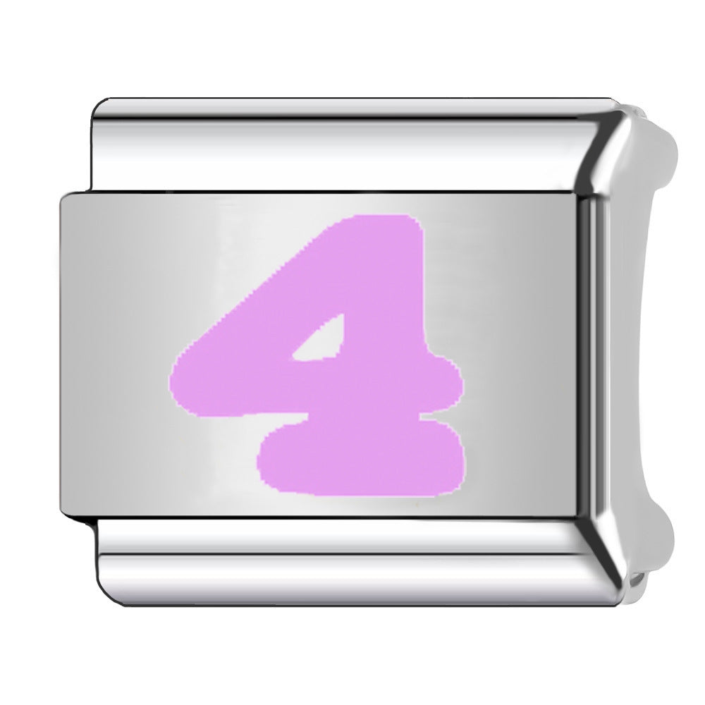 Wholesale Italian Charm Bracelet 9mm DIY Black Arabic  Creative Stainless Steel Composable Bracelet