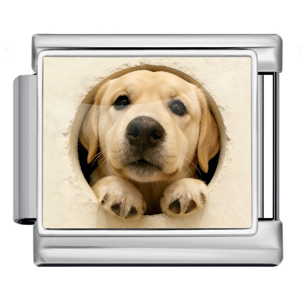 Wholesale Cute Pet Dog Design Handmade Stainless Steel Modular Bracelet DIY Accessory