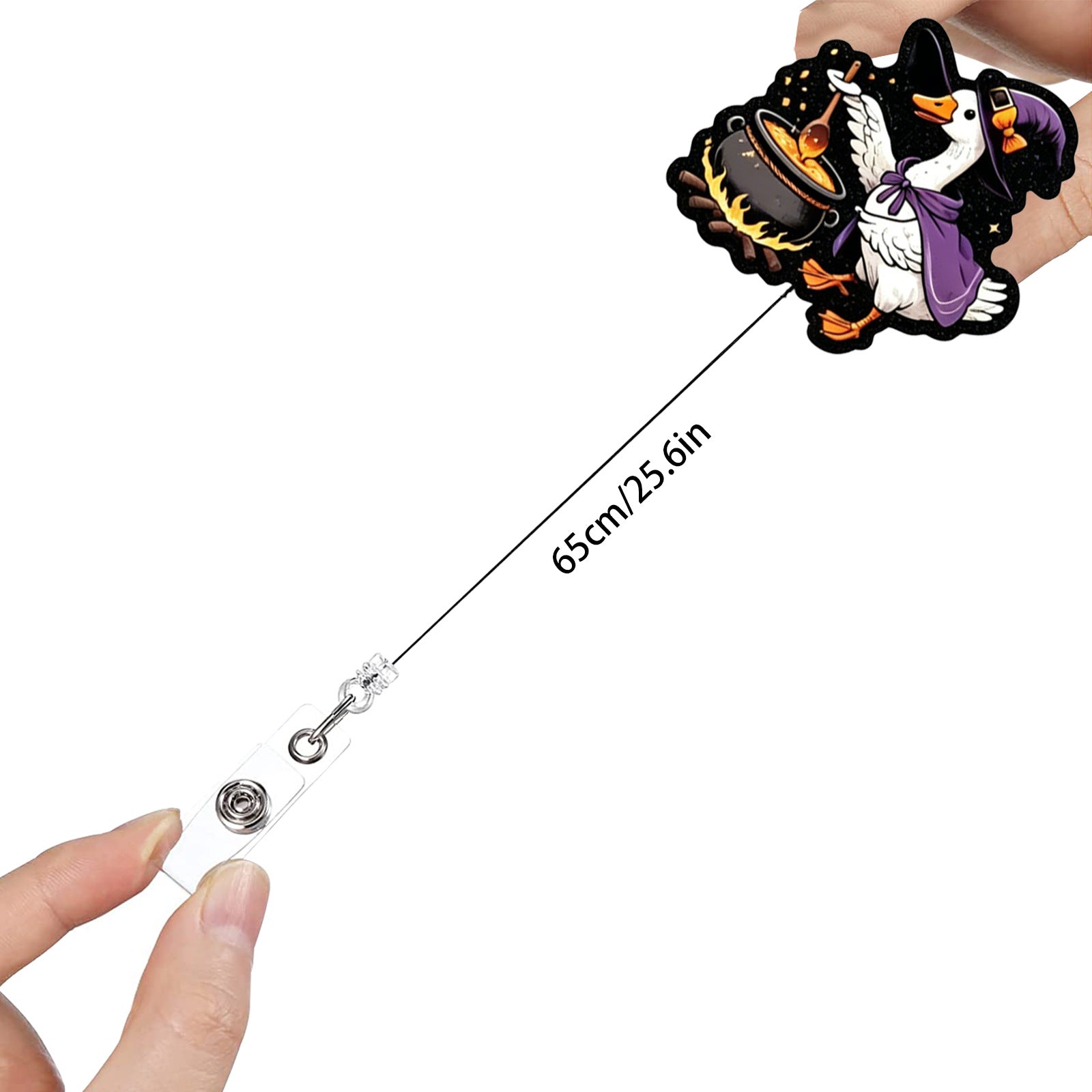 Wholesale Acrylic Retractable Badge Reel with Alligator Clip,   Goose Design,  Party Jewelry Accessory