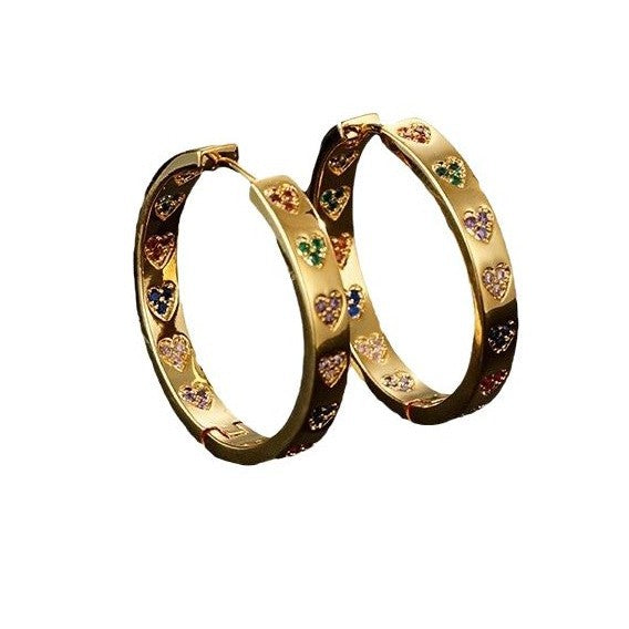 Wholesale Zircon Super  Loving Heart-shaped Earrings