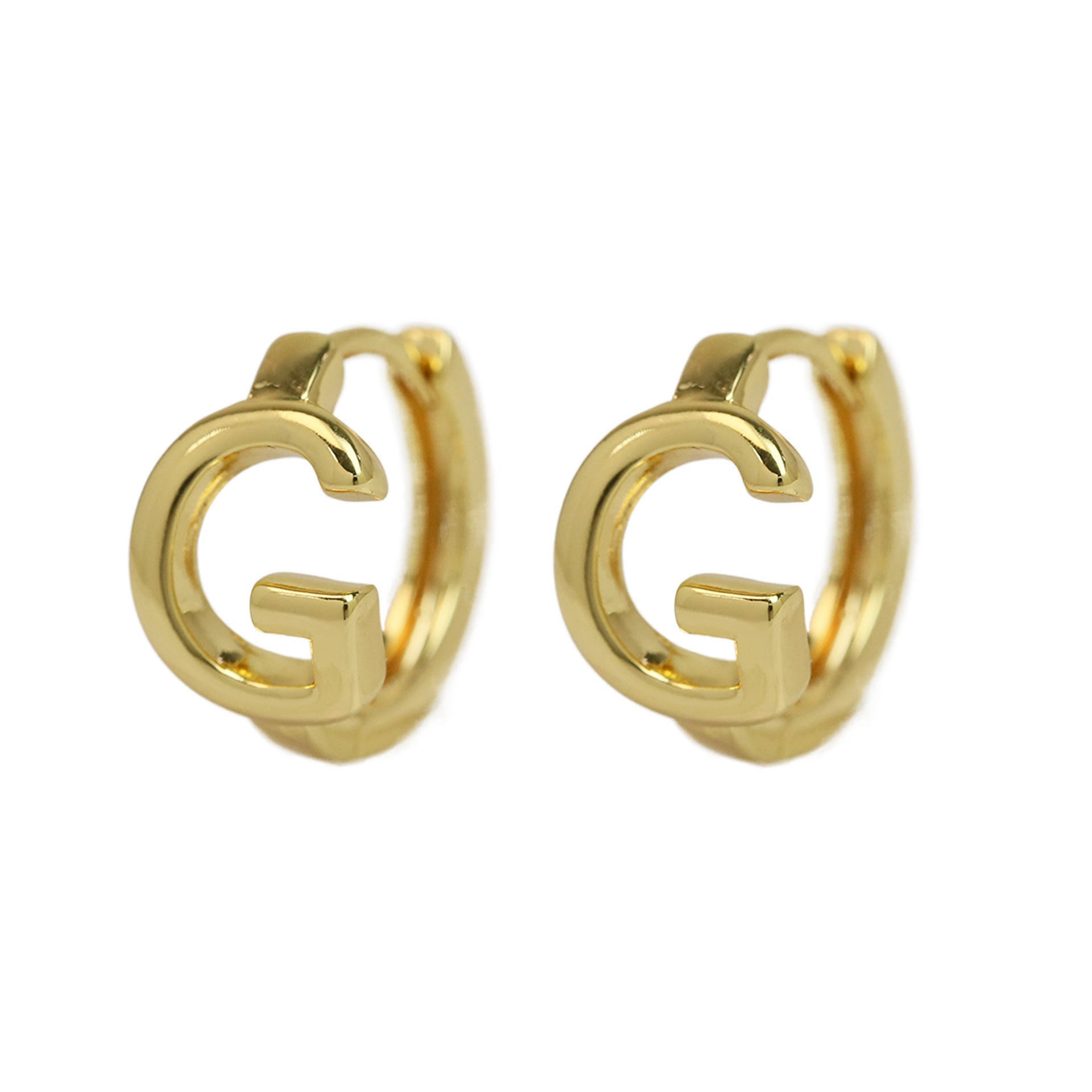 Wholesale 18k gold high-polished brass simple style 26 English letters earrings