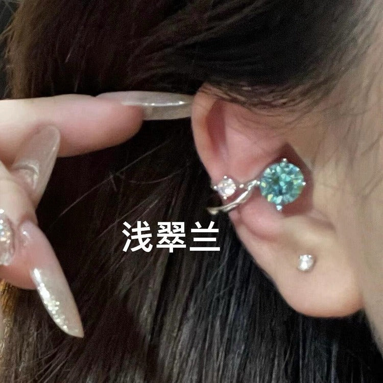 Wholesale Blue zircon line ear clip  earrings