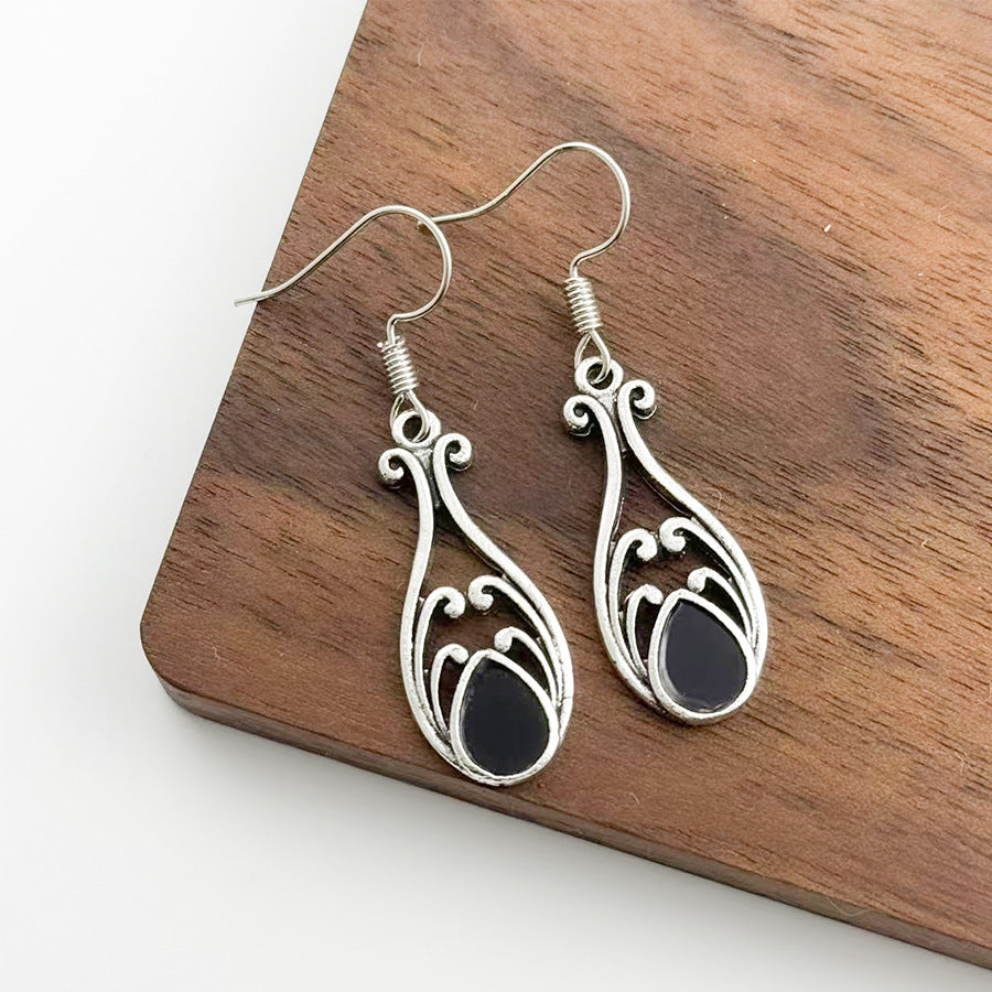 Wholesale Fashion Drop-Shaped Hollow Pendant Earrings