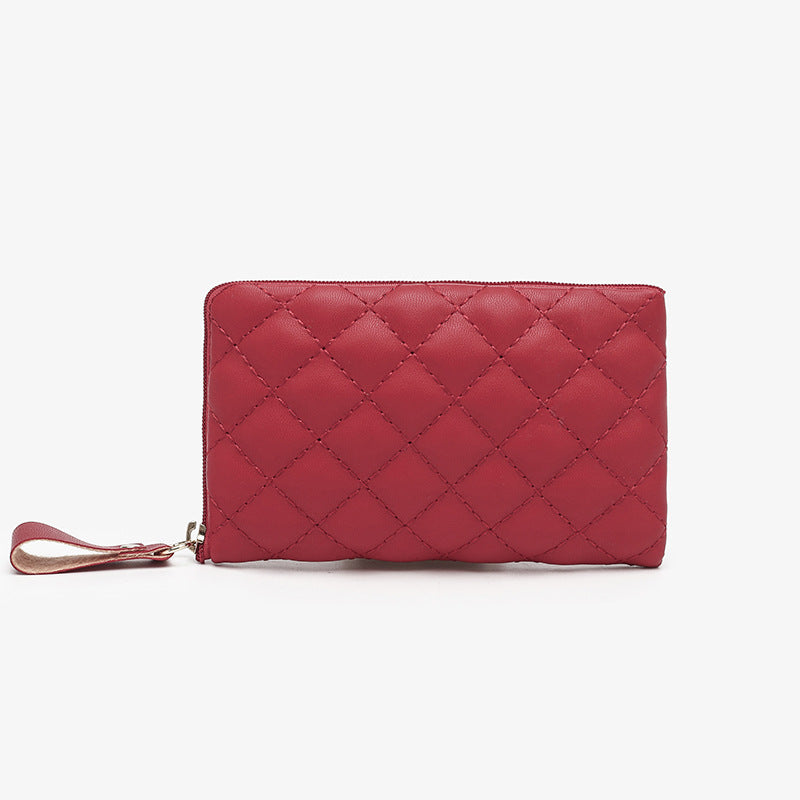 Wholesale Trendy PU Coin Purse Key Wallet White With Rhombus Pattern Unisex Fashion Accessory