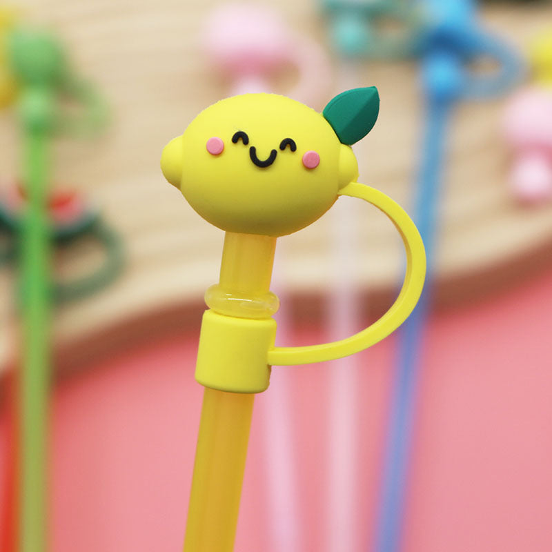 Wholesale  Cute Cartoon 10mm PVC Soft Straw Tube Cap