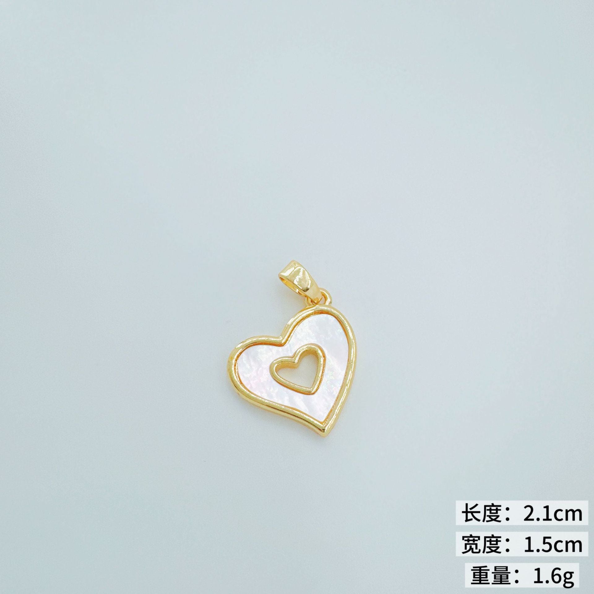 Wholesale DIY Shell Heart Necklace Pendant Gold Plated Fashion Jewelry Accessory Boutique Resale