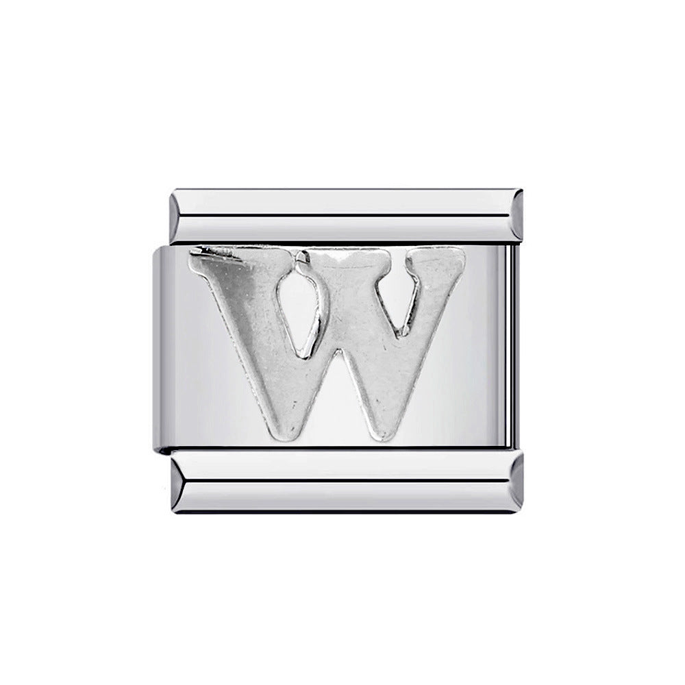 Wholesale Italian Charm Bracelet 9mm DIY Splicing Removable English Letters Stainless Steel Composable Bracelet