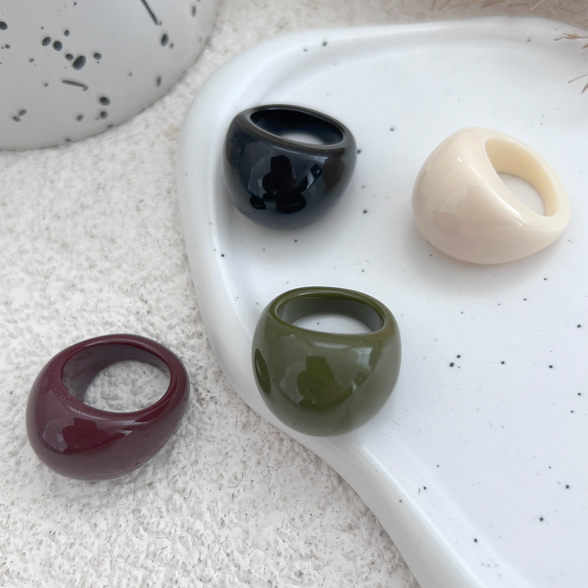 Wholesale Trendy Ombre Resin Wide Band Ring Women S Everyday Jewelry Accessory