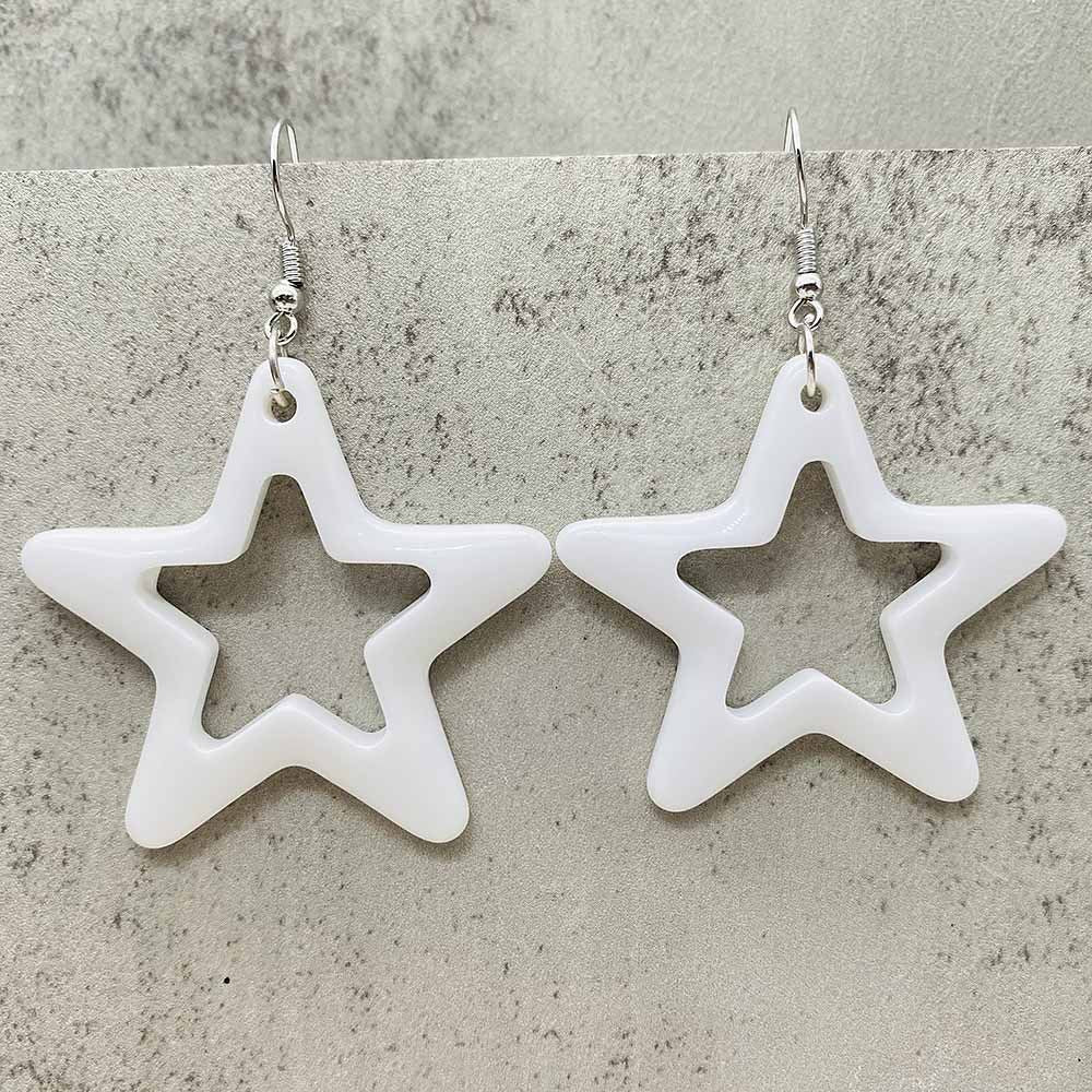 Wholesale Bright Hollow Colorful Five-pointed Star Acrylic Earrings ACC-ES-ChenY075