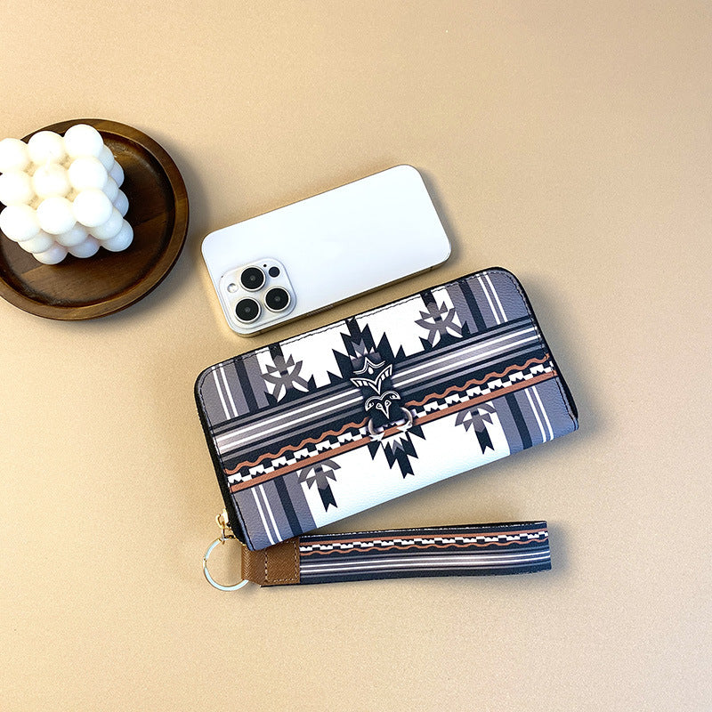 Wholesale PU Ethnic Style Large Capacity Zipper Wallet ACC-WT-Kuans013