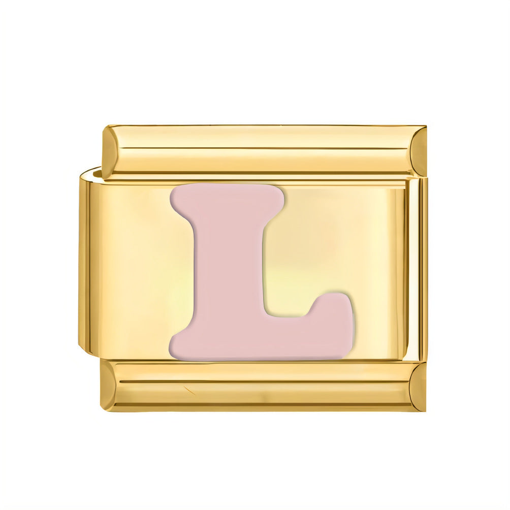 Wholesale ltalian Charms DlY Composable Bracelet Letter Module Stainless Steel DlY Bracelet