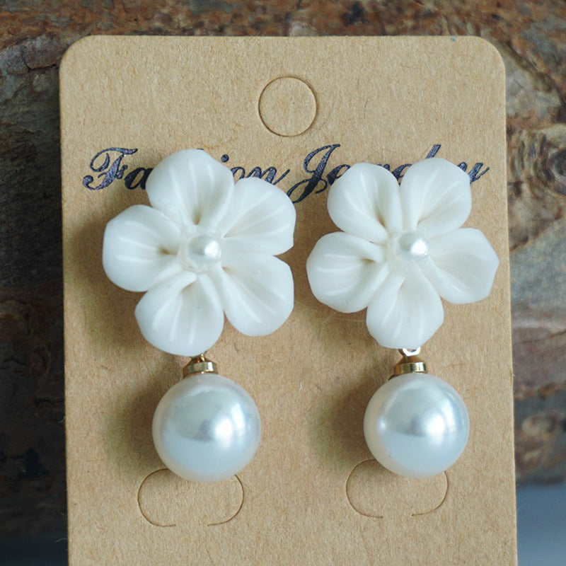 Wholesale 2 Pairs/pack Wedding Bridesmaid Jewelry Floral Pearl Laser Acrylic Earrings ACC-ES-HY078