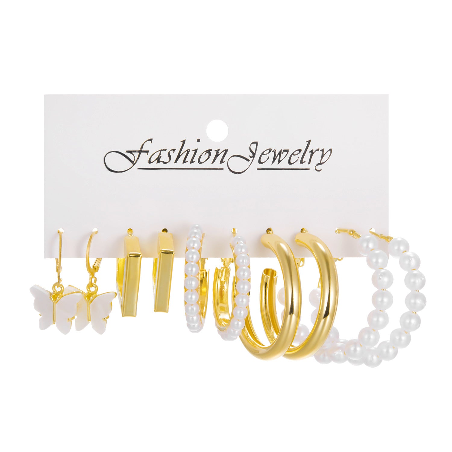 Wholesale pearl butterfly ladies earrings set