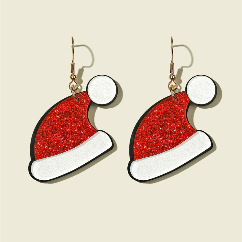 Wholesale Christmas Exaggerated Acrylic Cartoon Color Matching Earrings ACC-ES-JunJie011