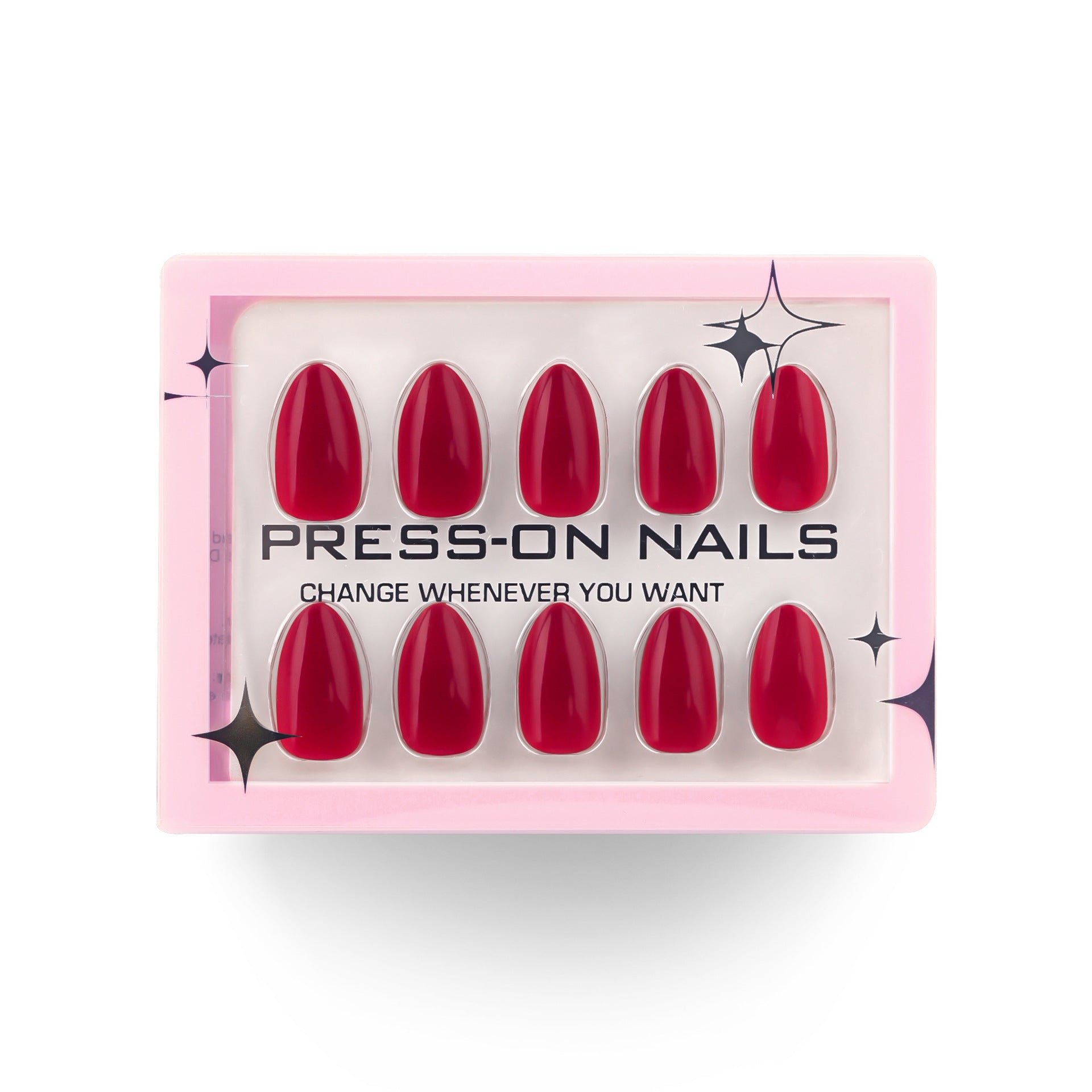 Wholesale 24 Pieces/box Red Solid Bow Nails Kits Nail Stickers